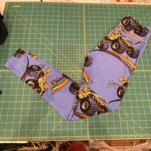 Lularoe O/S 0-10 Leggings with Monster Truck Print